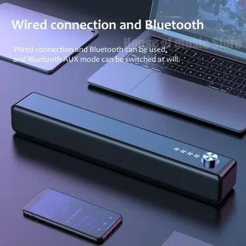 Portable Soundbar Computer Speakers AUX Wired Wireless Blue Tooth E-sports Speaker PC/TV Home Theater System 4D Stereo Surround