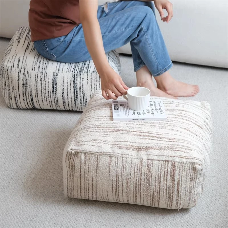 

Mid-Century Tatami Floor Cushion Square Wabi-Sabi Style Floor Seat Pad Lazy Leisure Accent Seating Boho Balcony Low Sofa Ottoman