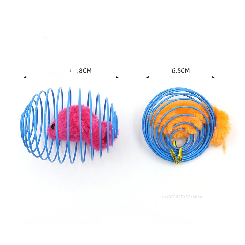 Cat Toy Balls Funny Stretchable Kitten Springs Toys Interactive Caged Rats Rolling Balls 1pc Random Color Cat Accessories