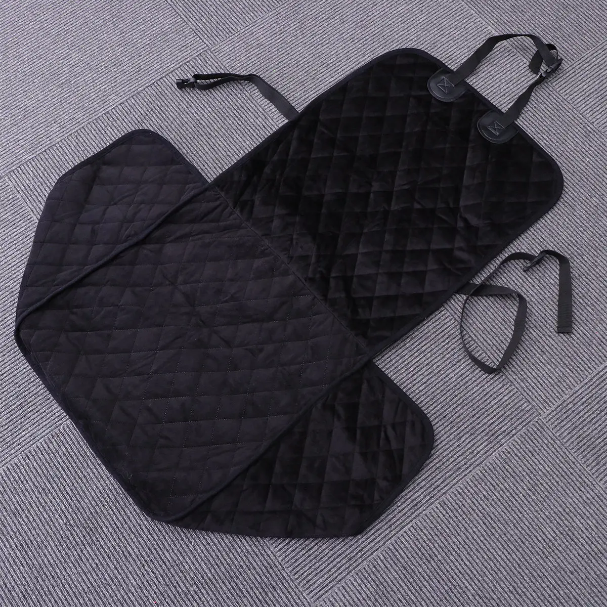 Pet Car Seat Cover for Front Passenger Seat Heavy Duty Wear Resistant Short Pile Fabric Adjustable Straps Foldable Portable Car