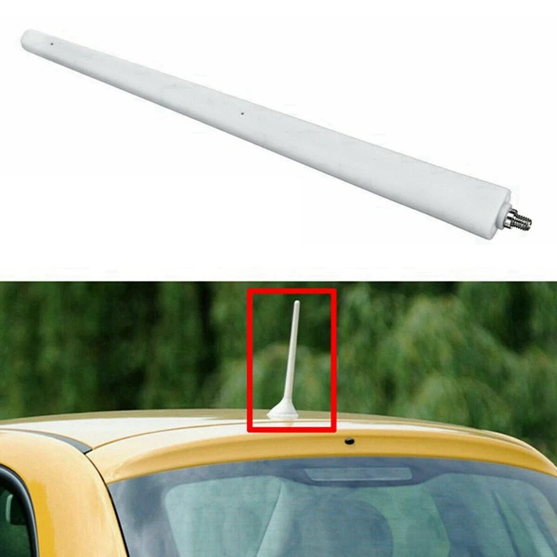 White Short Car Radio Aerials Antenna Aerial Mast Antenna For Fiat 500 51910790 Replacement