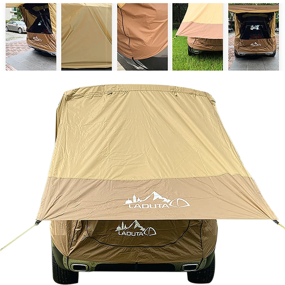 Outdoor Camping Car Tailgate Shade Awning Tent Waterproof Sunshade Car Tailgate Rear Tent