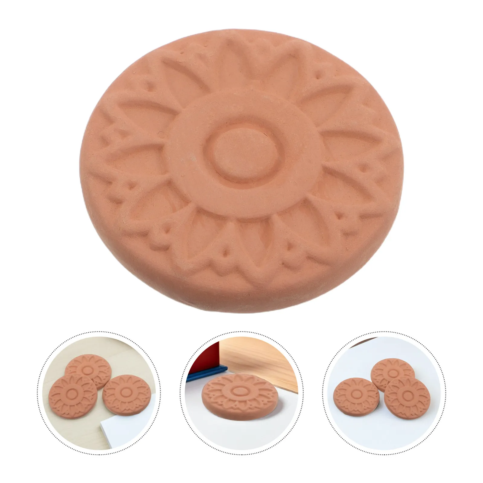 3pcs Terracotta Humidifying Stone Sugar Saver And Softener Disc Dividing Or Lighting Up Cigars Humidor Accessories For Tube Jar