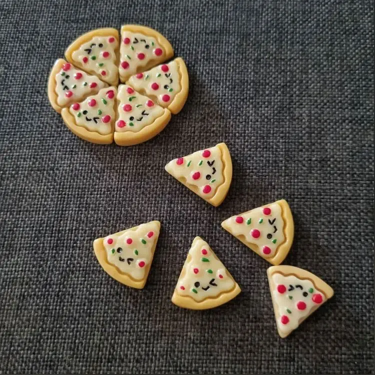 5/10pcs Mini Resin Pizza Miniatures, Kawaii Fake Food Dollhouse Ornament, Micro Landscape DIY Craft Decoration