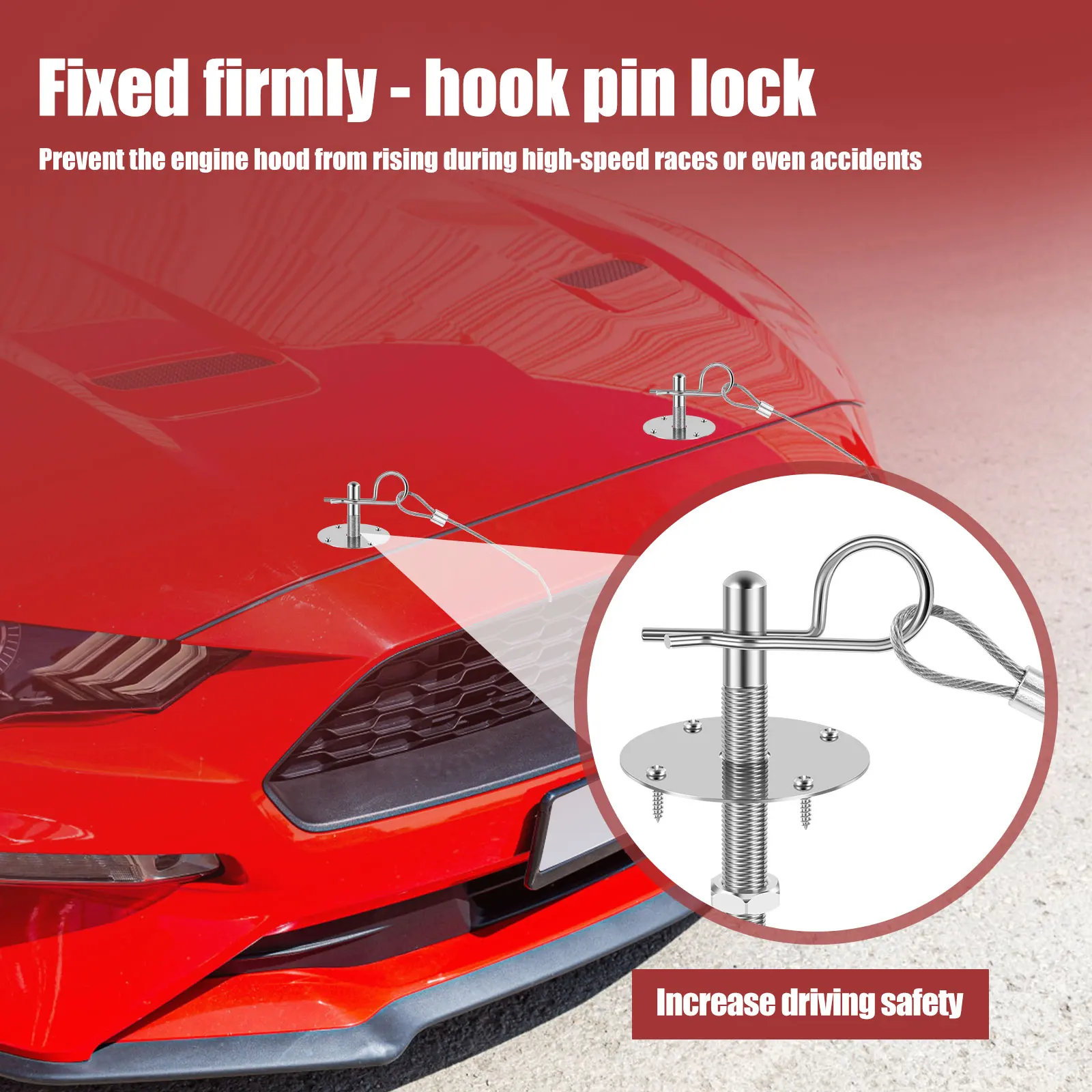 قفل غطاء محرك السيارة سباق السيارات هود دبوس قفل الفولاذ المقاوم للصدأ الإفراج السريع بونيه قفل كليب عدة العالمي تعديل الملحقات