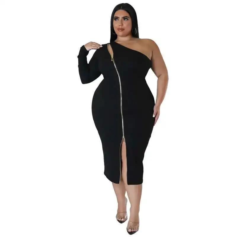 

Large 218279 Women's Front Split Dress New Style Large Size Summer-dress Casual Fashion 2025 Party Summer Elegantes Casual Y2k