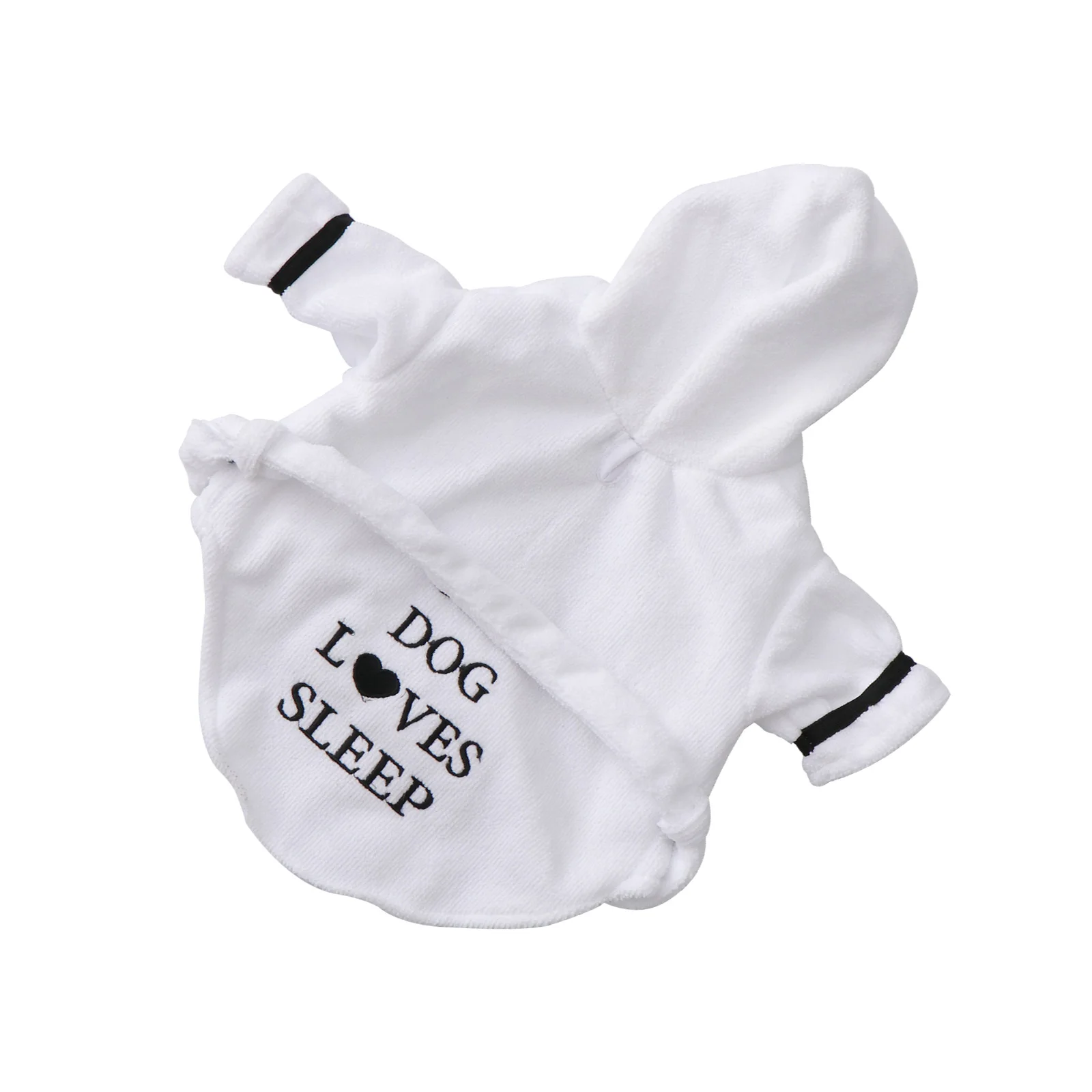 

Soft Cotton Pet Bathrobe For Dogs Quick Dry Super Absorbent Adjustable Belt Hood Xl White Reusable Warm Towel After Bathing Rain