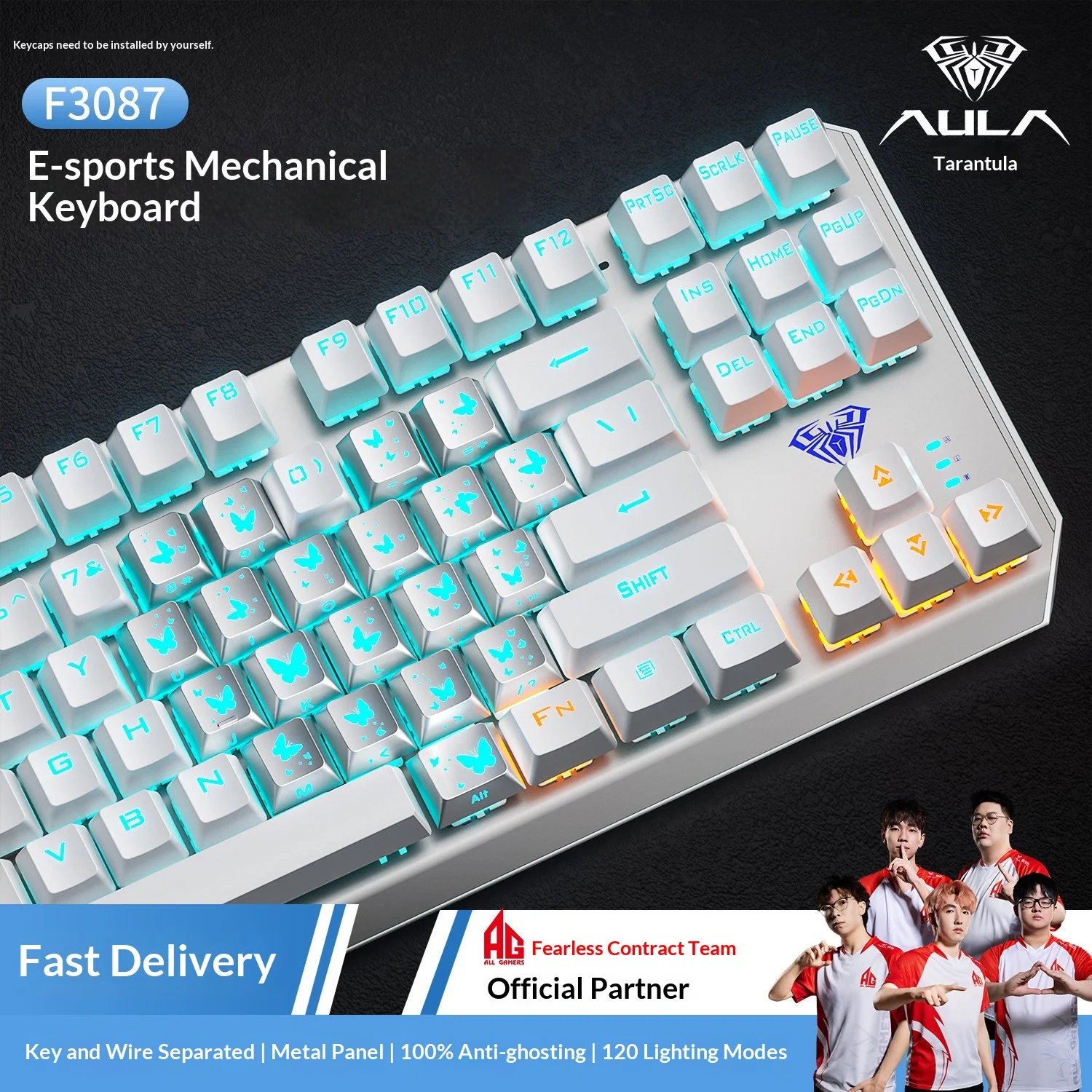 Teclado Mecânico Aula F3087 co - Esports Gaming Pcs avaliação e preço
