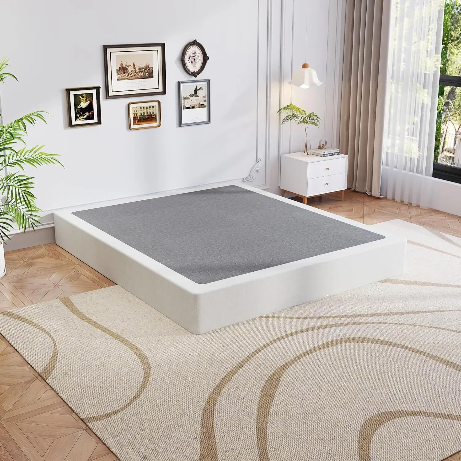 كوين بوكس سبرينج، صندوق زنبركي 9 بوصة لسرير كوين، مرتبة بإطار معدني شديد التحمل لدعم كريم الأساس بوزن 3000 رطل، سهلة التجميع #2