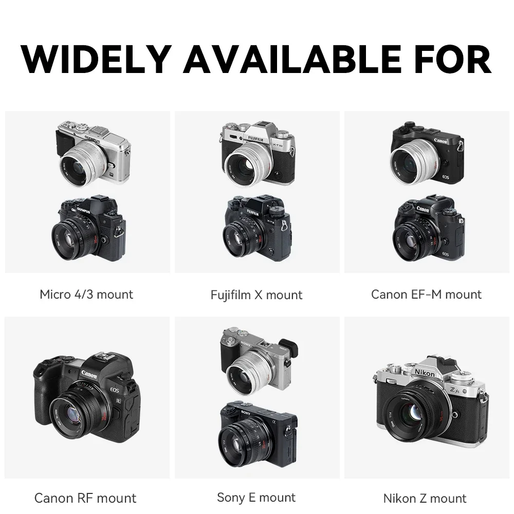 7artisans 35mm F1.4 Mark II APS-C Prime camera Lens For Micro 4/3 ZVE10 A6000 FX30 Fujifilm X-H2 Nikon ZFC Canon RF Sony E Lumix