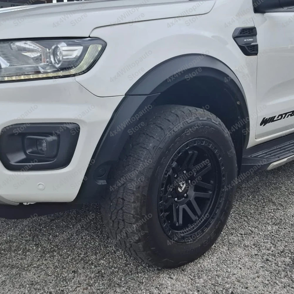 For Ford Ranger T8 2019-2022 Fender Flares Wildtrak 30mm Wheel Arch Extensions With Sensor Hole ABS Matte Black