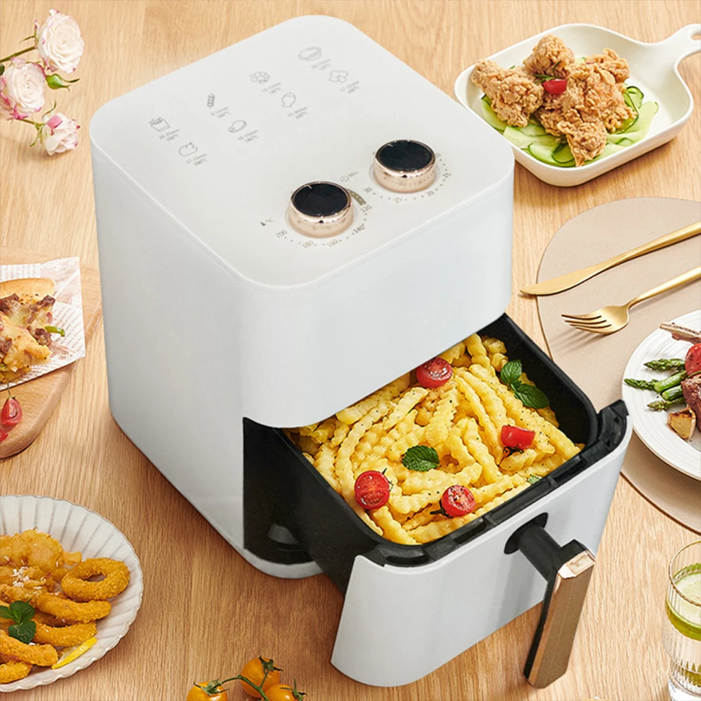 4.5L Air Fryer Electric Oven 3D Hot Air Circulation Technology Insulated Handle To Prevent Burns Cake US Plug