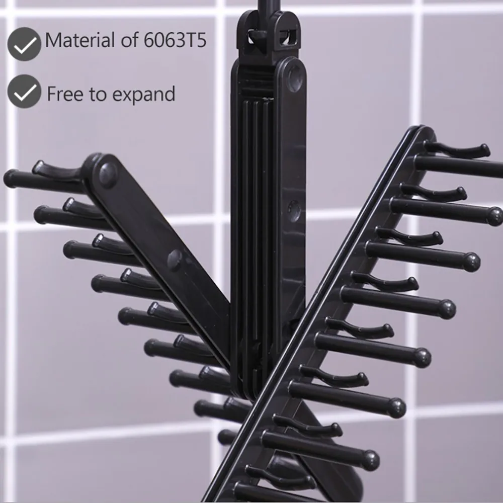 Durable Plastic Tie Rack Multifunctional 20 Rows Tie Organizer Hanging Space-saving Scarf Storage Rack Tie Display