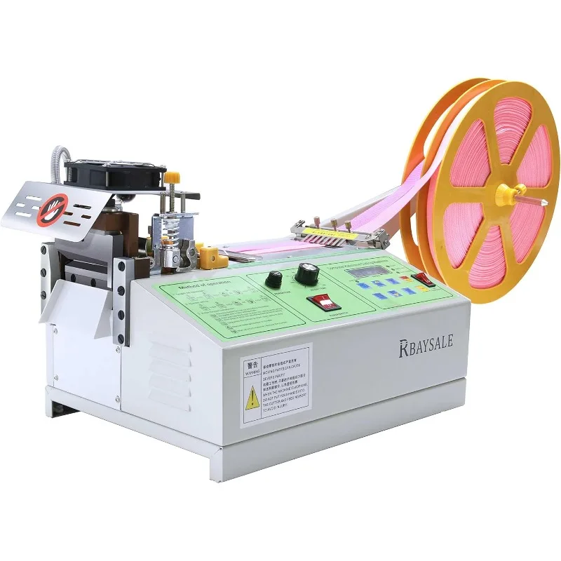 Webbing Cutter, Automatic Hot and Cold Braided Tape Cutting Machine for Ribbon Elastic Band Webbing Zipper Tape