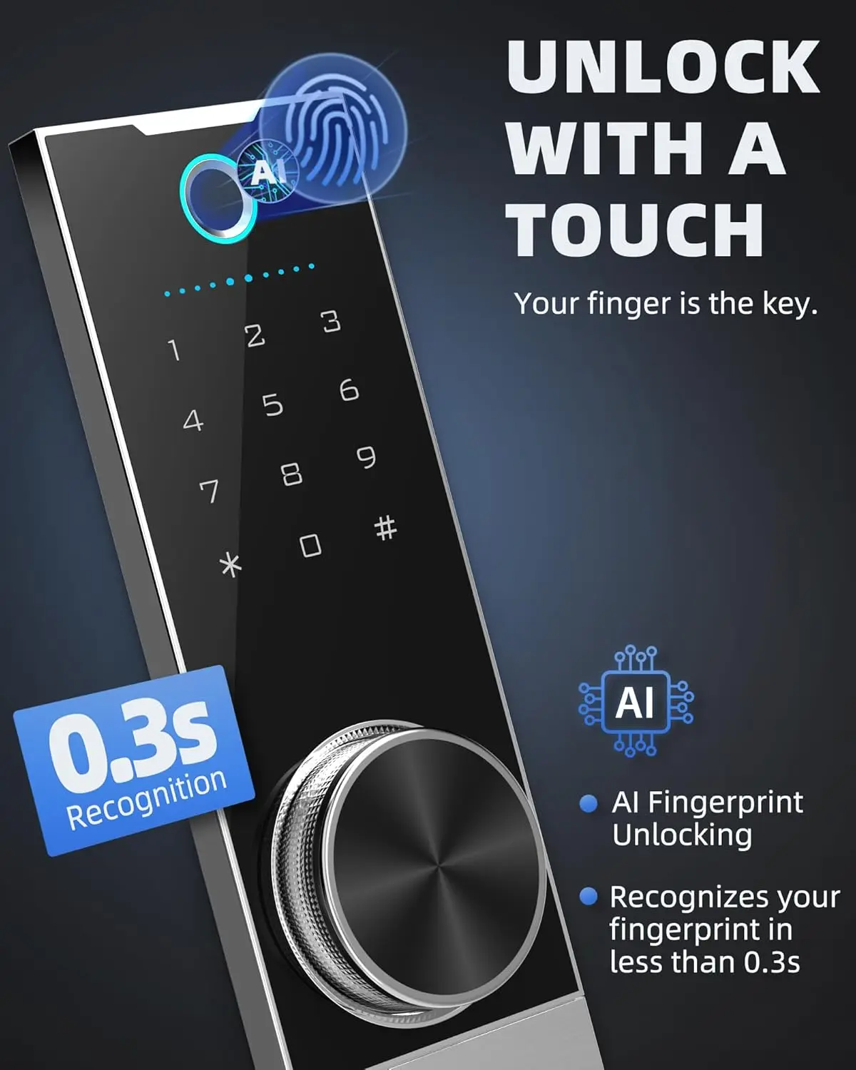 Biometric Fingerprint Safe Box, 2.0 Cubic Feet Home Safes with Fireproof Bag, Digital Touchpad Security Safe for Money Cash Docu