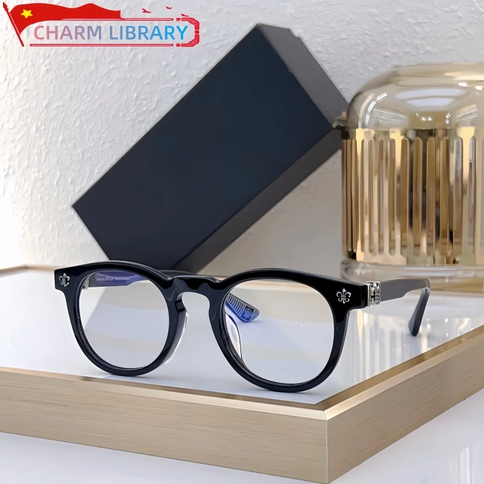Exquisite Trendy Square Circular Acetate Frame Luxury Brand Designer Unisex Classic Retro Daily Decoration Office Eyeglass Frame