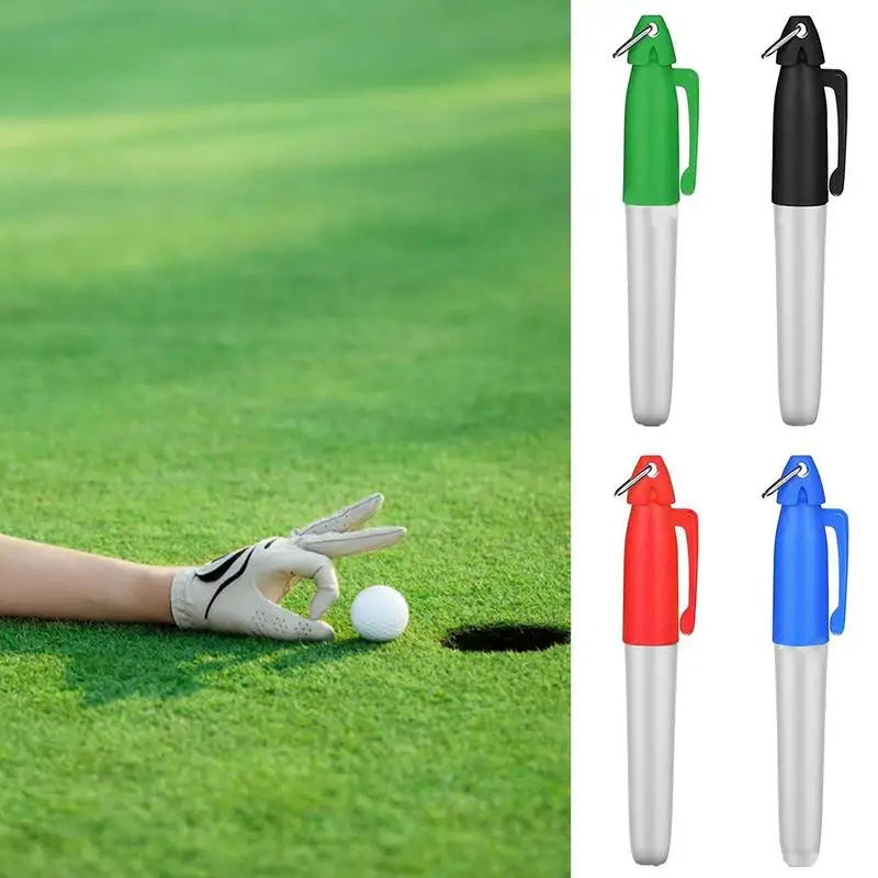 Golf Ball Liner Markers Pen Mini Waterproof Marker Pen With Hang Hook Template Drawing Tool Golf Sport Training Accessories