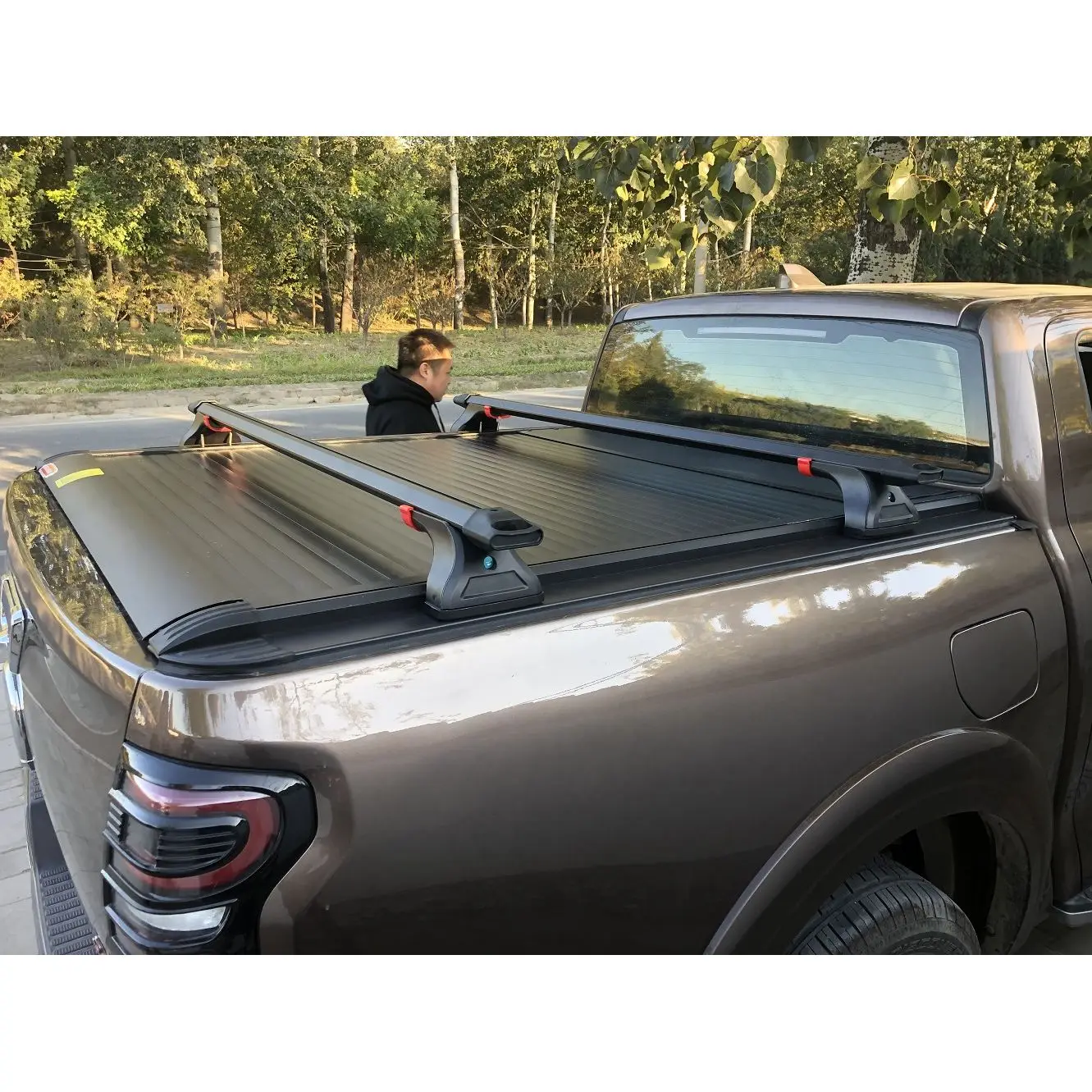 Pickup Truck Bed Aluminium Trunk Cross Bar Car Luggage Carrier for F150 Ranger Hilux Land Cruiser Tacoma JT Gladiator