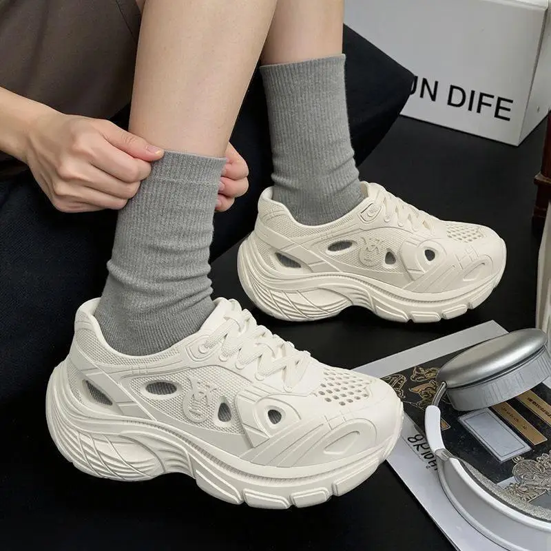 Frühling Neue Atmungsaktive Geschlossene EVA-Sandalen für Damen, Modische Dicksohlige Plateau-Sportschuhe, Rutschfeste Outdoor-Watschuhe – Detail 9