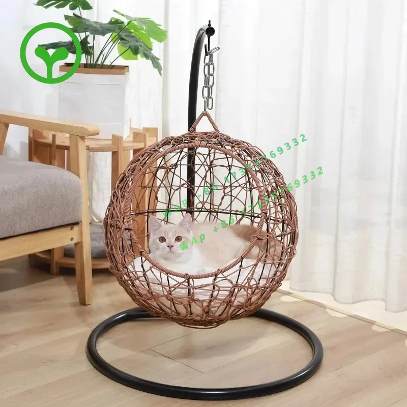 【2026】 Litter Rattan Four Seasons Universal Box Cradle Summer Hammock Semi-closed Pet Litter Cage Villa Doghouse