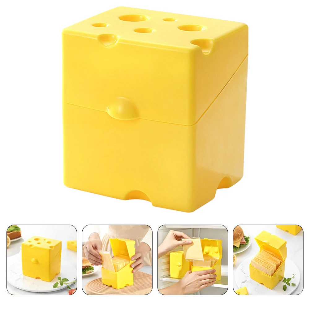 2 Pcs Cheese Storage Box Snacking Butter Holders Containers For Fridge Slices Cases Practical Boxes Bacon Keeper Abs With Lid