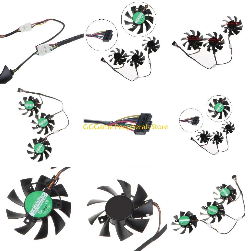 

U55B 75mm PLA08015S12HH 7Pin 12V 0.5A VGA Fan Graphic Card Cooling for RX5700XT