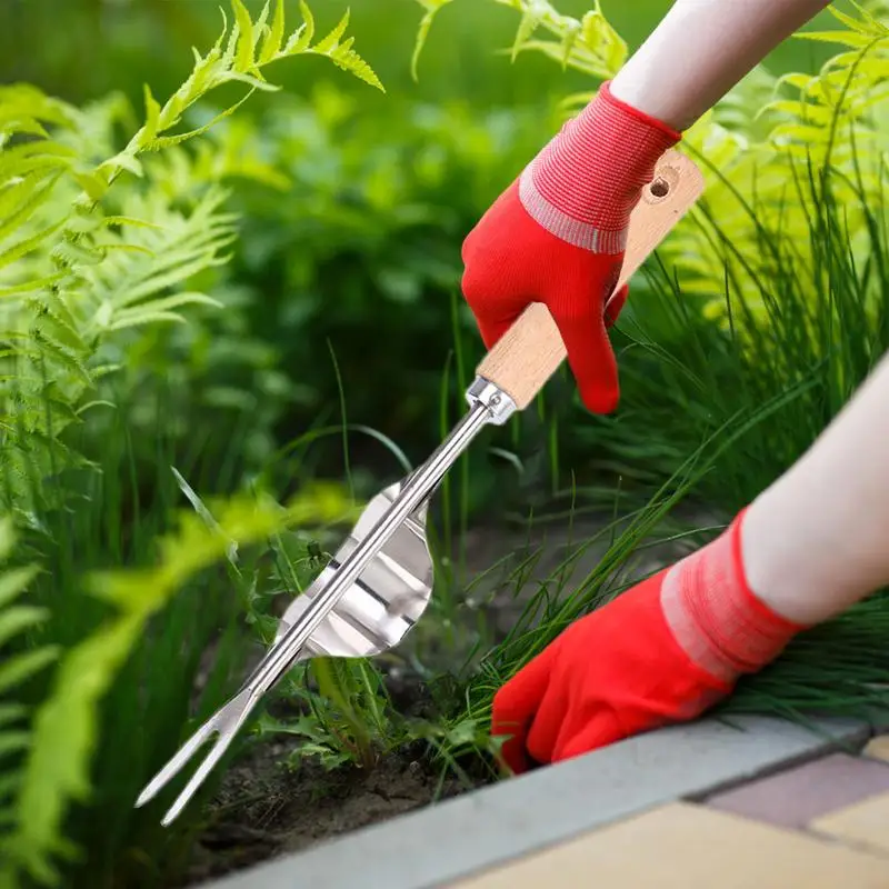 Stainless Steel Manual Weeder Garden Outdoor Hand Weeding Tool Removal Farmland Puller Dandelions Digging Lawn Weeder Transplant