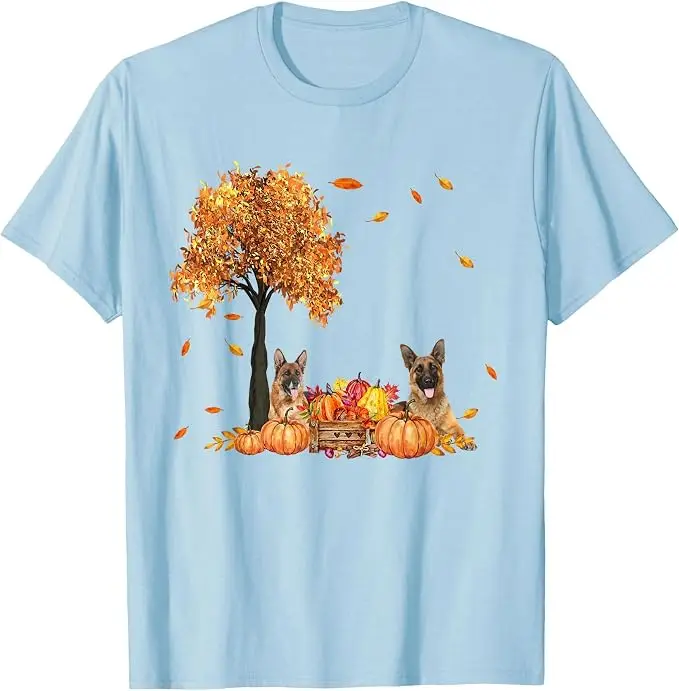 Deutscher Schäferhund Herbstblatt Herbst Hund Thanksgiving Halloween T-Shirt Y2k Hundeliebhaber Ästhetische Kleidung Neuheit Geschenk Weiches Baumwoll-T-Shirt – Detail 20