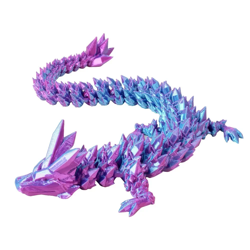 HOTPrinted 3D Gem Dragon Crystal Fidget Toy Rotatable Articulated Dragon Ideal Gift for Kids with ADHD Perfect for Birthday New