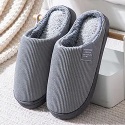 Winter Warm Fur Slippers Men Women Couples House Non Slip Soft Shoes Vintage Flat Heel Home Indoor Slippers zapatos para hombre