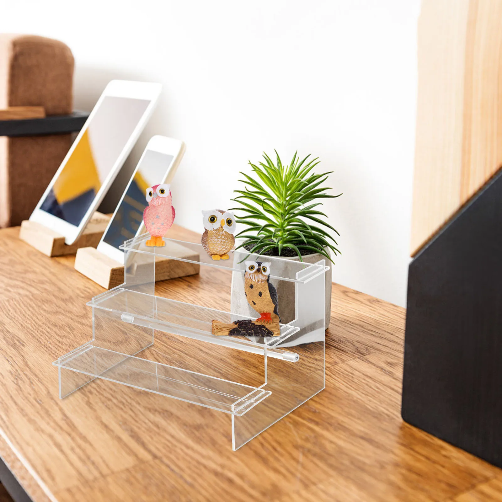 

Transparent 3 Layer Acrylic Display Rack Perfume Lipstick Action Figurines Desktop Riser Shelf Storage ganizer Showcase St