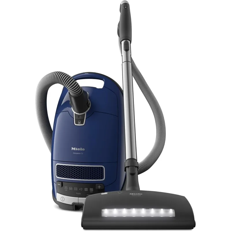 

Miele Complete C3 Bagged Canister Vacuum Cleaner with Electrobrush Floorhead Suitable for Carpets and Hard Floors in Marine Blue