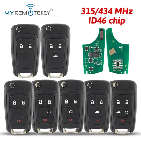 MYREMOTEKEY Remote Car Key 315/433MHz For Opel Vauxhall For Chevrolet Cruze Sonic Malibu Impala Equinox Camaro Orlando For Buick