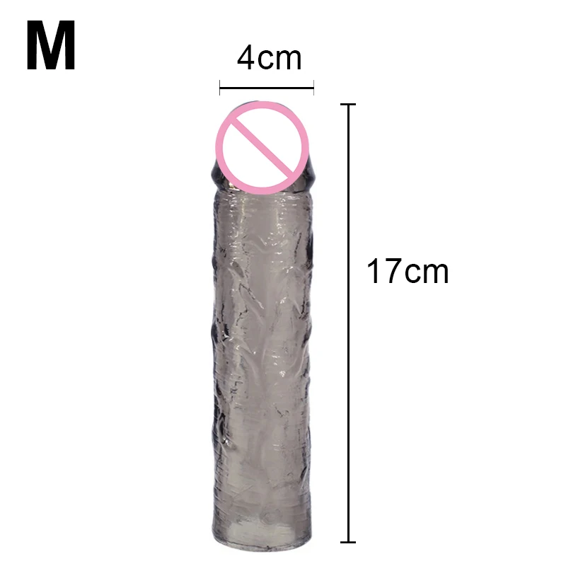 L/M/S Penis Enlargemen Condoms Extender Sleeve Reusable Penis Sleeve Delay Ejaculation Soft TPE Cock Ring Sex Toys For Men Adult - Image 4