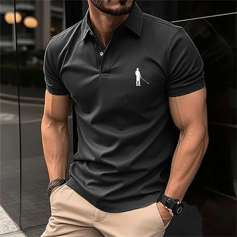 Outdoor Golf sports clothing fashion simplicity Harajuku polo T shirt for men summer hot sale short sleeve shirt loose lapel top