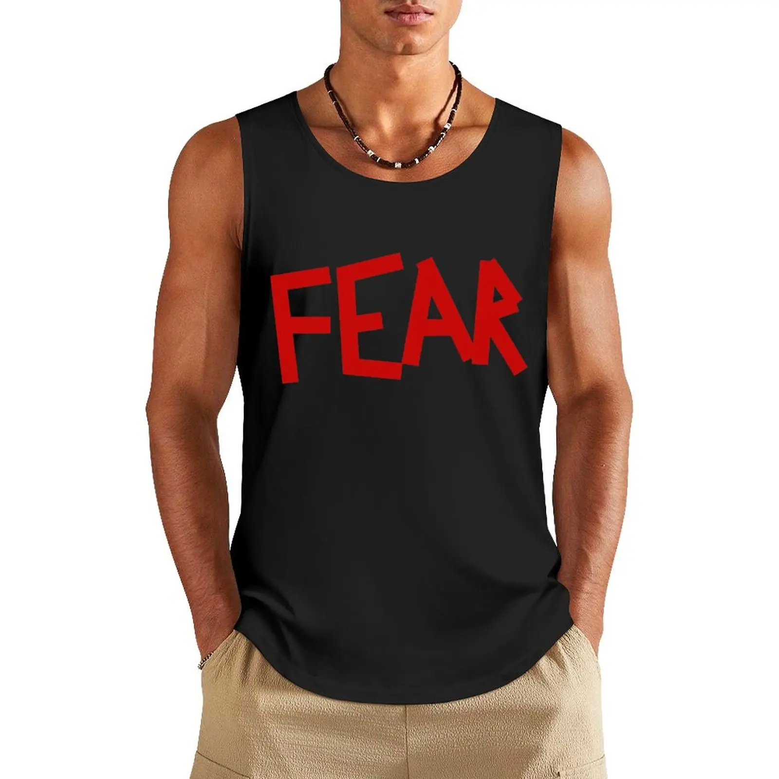 The Office: Mose Schrute FEAR Shirt Tank Top gym accessories men Men's sleeveless singlet for men