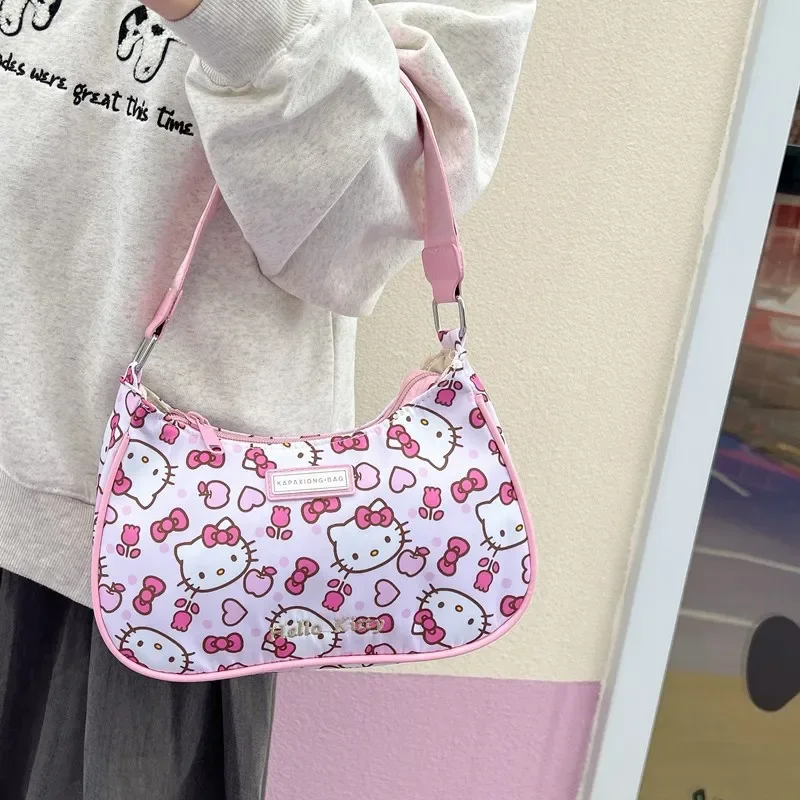 

Fashion Hello Kitty Underarm Bag for Women Y2K Sanrio Kuromi Cinnamoroll Messenger Tote Bag Cute Girls Shoulder Bag Handbag