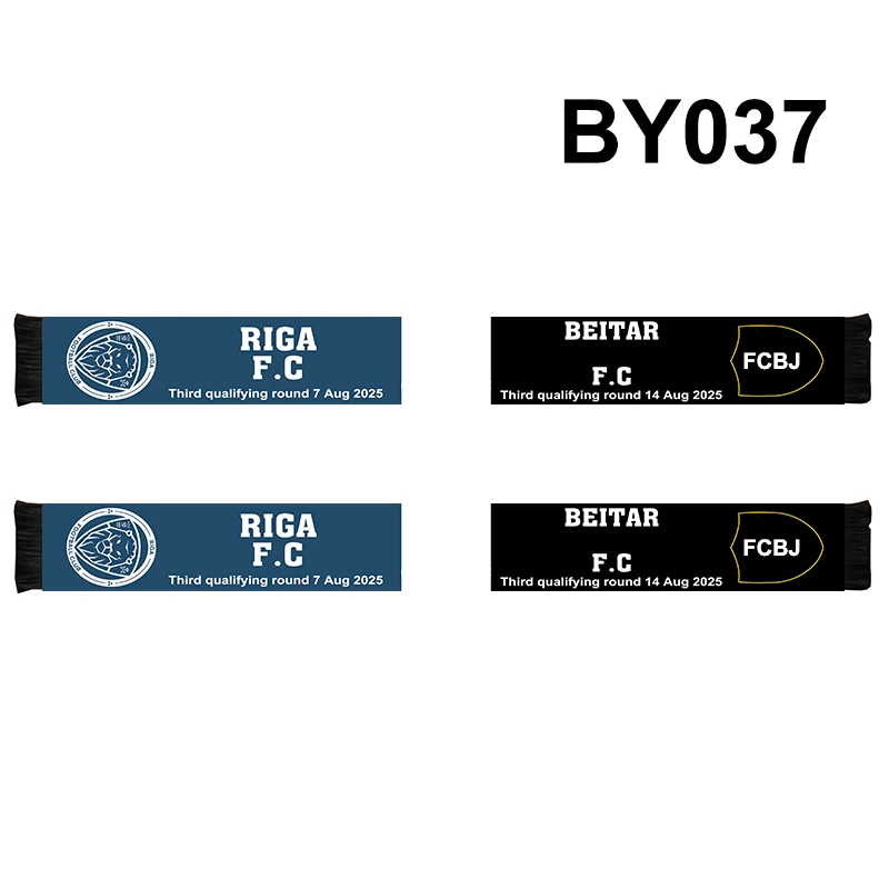 135*20 cm Size FCBJ Beitar VS Riga FC Scarf for Fans Double-faced Knitted BY037