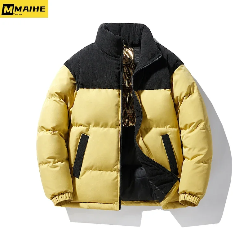 Winter New Arrived Men Solid Color Parka High Quality Brand Men's Stand Collar Warm Thick Jacket Coat Male Fashion Casual Parka