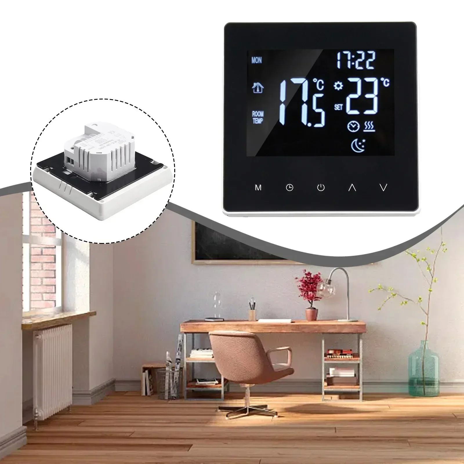 Digital For Thermostat Programmable Wifi Wireless Home Room Sensor App Voice Control For WiFi Thermostat