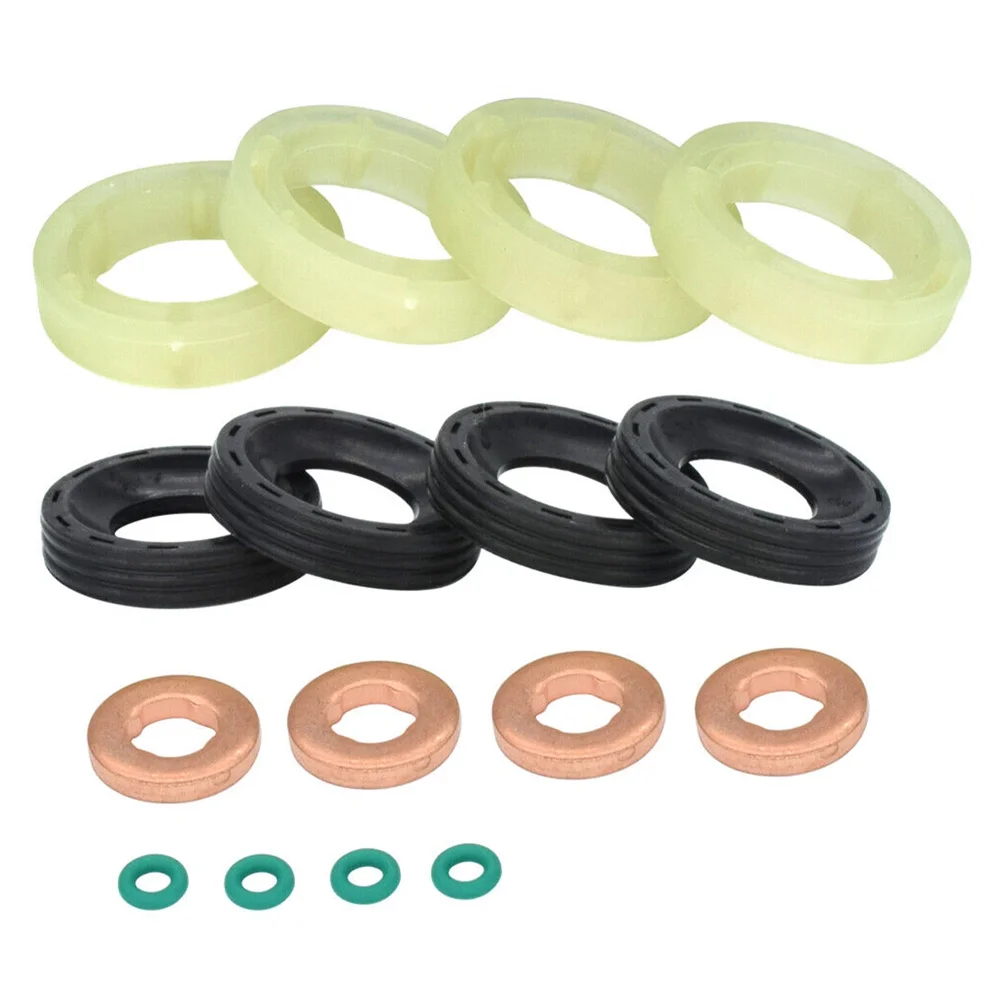 16Pcs 1.6HDI Diesel Injector Seal Washer O-Ring Washers Kit Flat Seal Ring Gasket Tool for Sump Plugs Oil Injector Repair Kit