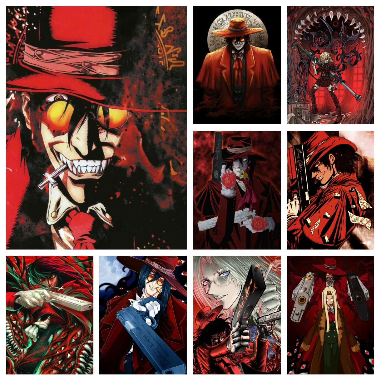 

DIY Anime Hellsing Diamond Rhinestones Painting Cartoon Characters Alucard Cross Stitch Kit Embroidery Picture Mosaic Home Decor