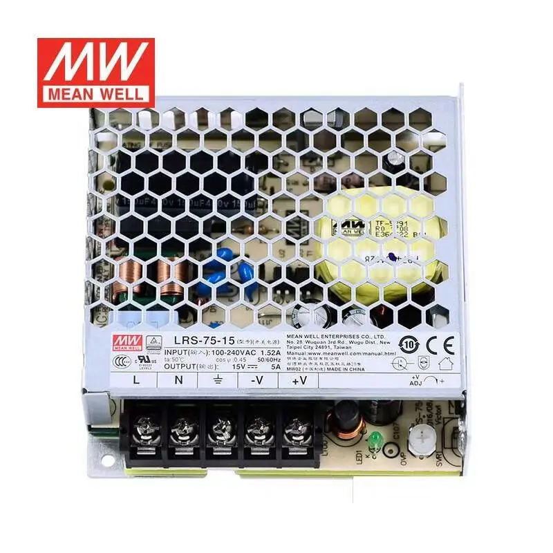 Tai Wan MEAN WELL LRS-75-15  15VDC 5A Single Output Switching Power Supply Led Driver Brand New Original Authentic