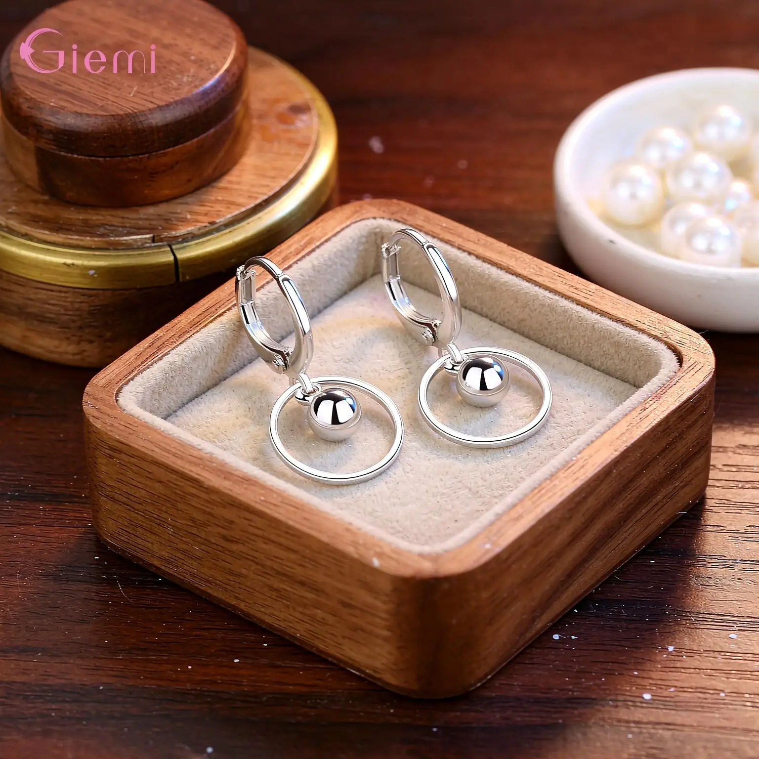 Minimalist 925 Sterling Silver Round Water Drop Shape Drop Earrings for Women Girls Anniversary Party Fashion Jewelry Gifts