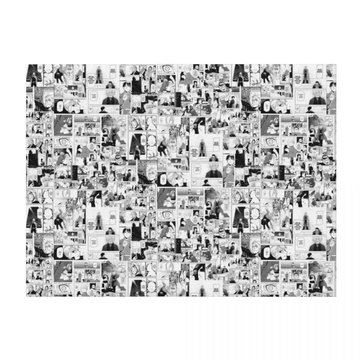 

Fullmetal alchemist manga collage Throw Blanket Moving Plaid Thin Comforter Blankets
