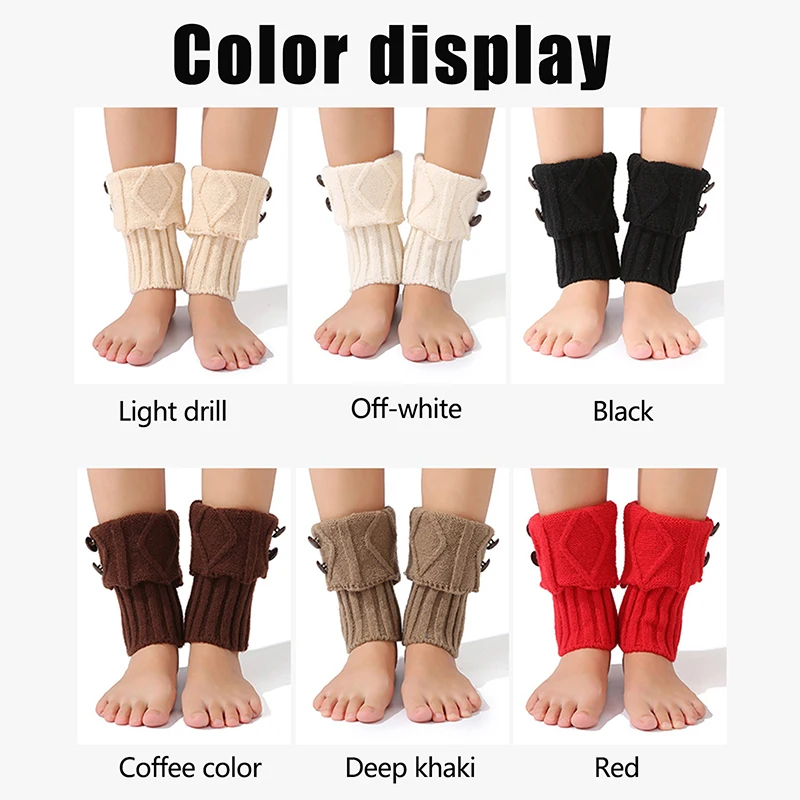 Twists Socks Solid Soft Women Crochet Boot Leg Warmers Boot Cover Warm Socks Boot Toppers Gaiters Outdoor Sports Cold-proof Tool