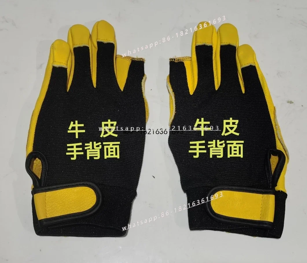 GOOD2026 Aerial Work Rope Downhill Cliff Downhill Cowhide Gloves