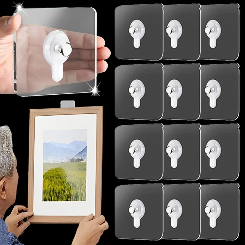 10/20Pcs Adhesive Wall Hooks Photo Frame Rack Screw Holders Poster Picture Door Hanger Kitchen Bathroom Punch Free Screw Hooks