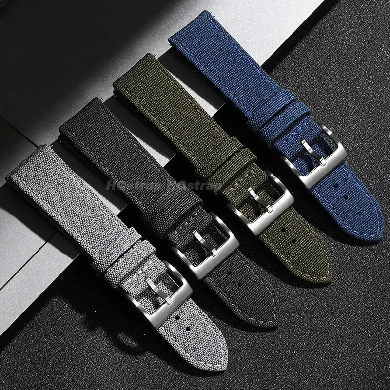 Cinturino in pelle di nylon di alta qualità 20mm 22mm per Seiko per Samsung Galaxy Watch 6/5/4 cinturino universale in tela a sgancio rapido