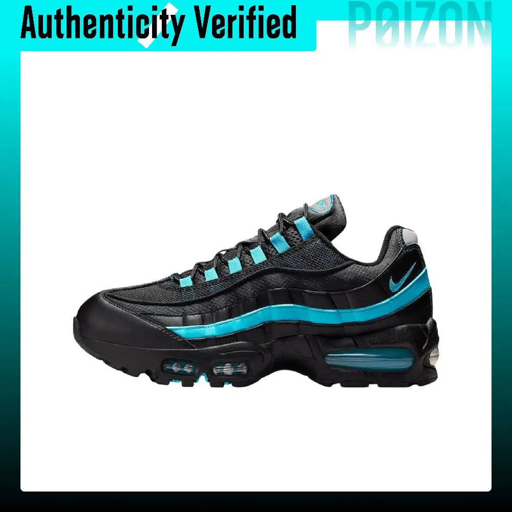 Nike Air Max 95 Abrasion Resistant Abrasion Resistant Low top Casual Running Shoes Unisex Black Blue IB1667-001
